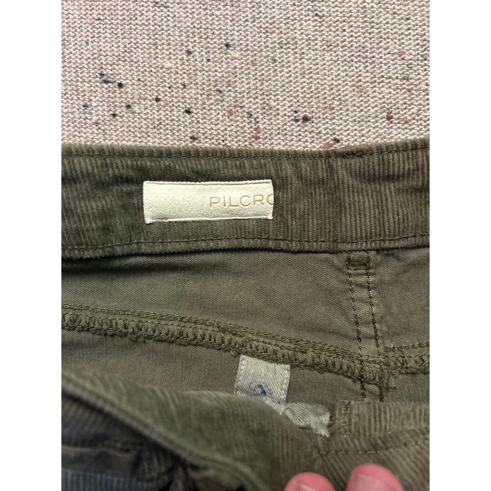 Pilcro Anthropologie Wide Leg Corduroy Pants 25 Olive Green Academia - Picture 5 of 7